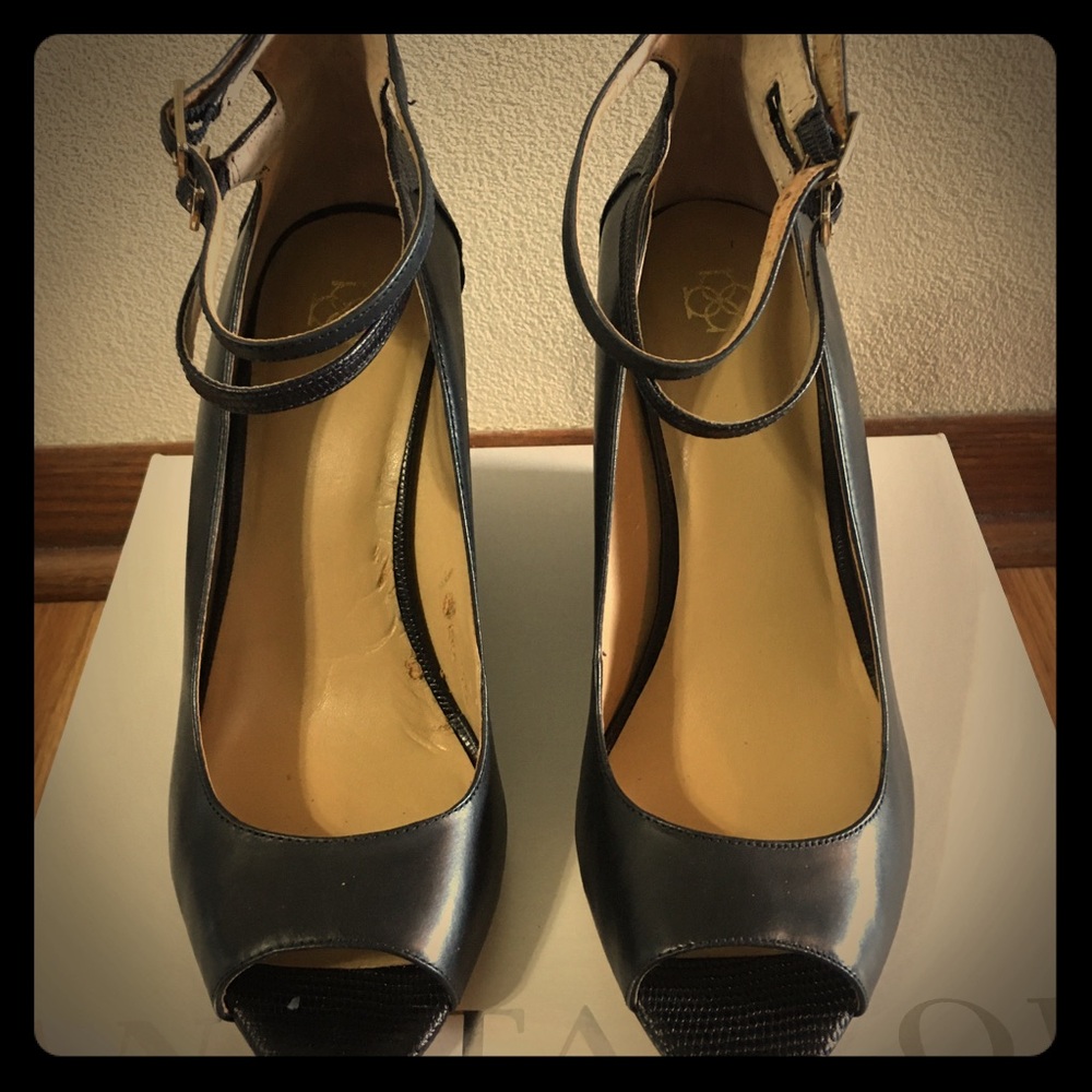 Ann Taylor Cass Ankle Wrap Wedge
